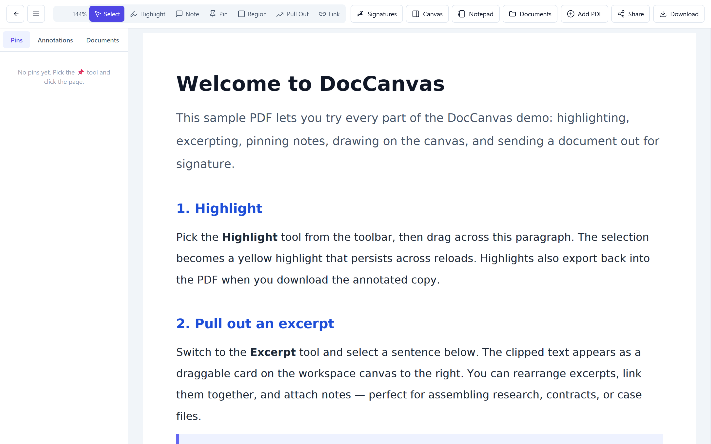 Viewer + workspace